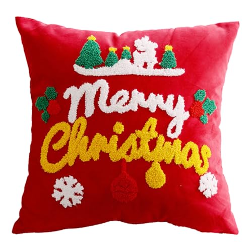Songelt Weihnachtshandtuch, bestickt, Sofakissenschutz, abnehmbarer Kissenbezug für Wohnzimmer und Schlafzimmer, Weihnachts-Kissenbezug Songelt Weihnachtshandtuch, bestickt, Sofakissenschutz, abnehmbarer Kissenbezug für Wohnzimmer und Schlafzimmer, Weihnachts-Kissenbezug von Songelt