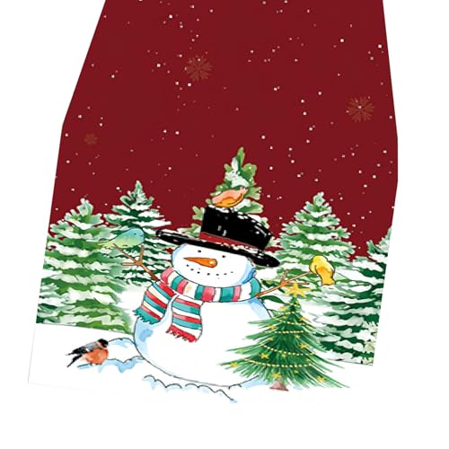 Tischdecke, Weihnachtsmann, Schneemann, Rentier, Tischläufer, Urlaubsmuster, Tischdecke für Weihnachtsfeiern, Leinen-Tischdekoration Tischdecke, Weihnachtsmann, Schneemann, Rentier, Tischläufer, Urlaubsmuster, Tischdecke für Weihnachtsfeiern, Leinen-Tischdekoration von Songelt