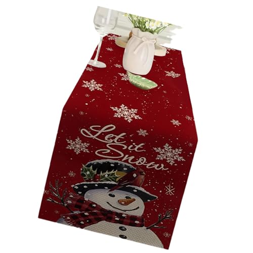 Tischläufer mit Weihnachtsmotiv und Schneeflocke, Polyester, für Party, Heimdekoration, Esstischzubehör Tischläufer mit Weihnachtsmotiv und Schneeflocke, Polyester, für Party, Heimdekoration, Esstischzubehör von Songelt