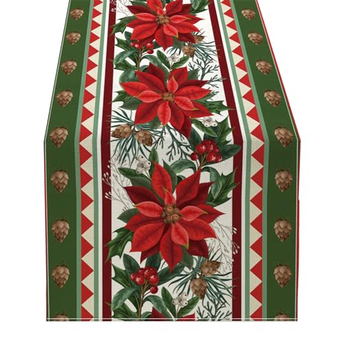 Tischläufer mit weihnachtlichem Navida-Motiv, lebendige und zarte Weihnachtsdekoration Tischläufer mit weihnachtlichem Navida-Motiv, lebendige und zarte Weihnachtsdekoration von Songelt
