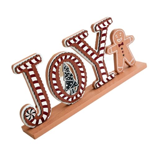 Tischschild aus Holz, Lebkuchenmann und Hausbaum, Weihnachtsdekorationen für Regale und Tablett, Kamine, Display, gestufte Tablett-Dekorationen von Songelt