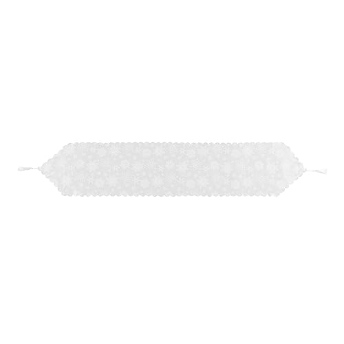 Trendiger Weihnachtstischläufer, Winterparty, Dekoration, waschbare Tischdecke mit rot-weißen Schneeflocken, 180 cm, Weihnachtsdekoration, Mittelstück Trendiger Weihnachtstischläufer, Winterparty, Dekoration, waschbare Tischdecke mit rot-weißen Schneeflocken, 180 cm, Weihnachtsdekoration, Mittelstück von Songelt