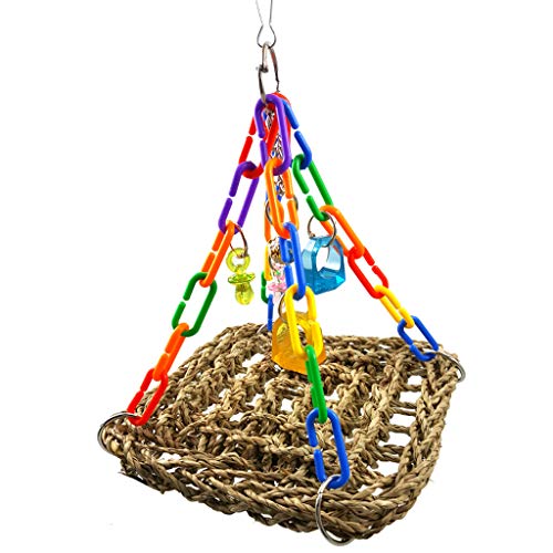 Vogelschaukel Papageienkäfig Spielzeug Schaukel zum Spielen für Aras lila und blaue Matte kleine Vögel Käfig Dekor Papagei Leiter Spielzeug von Songelt