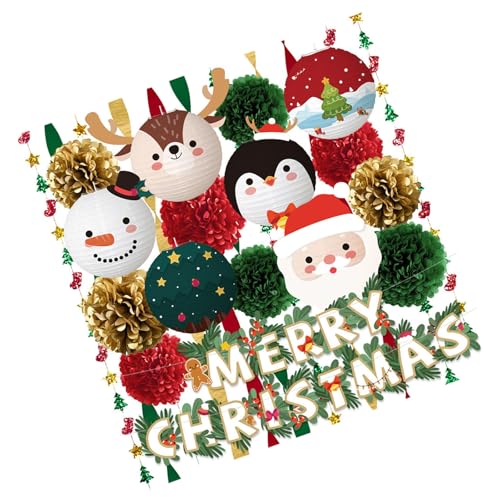 Weihnachten hängende Banner Flaggen hängende Dekoration Papierbanner für Innen- und Außendekoration Papier Weihnachten hängende Banner Flaggen hängende Dekoration Papierbanner für Innen- und Außendekoration Papier von Songelt