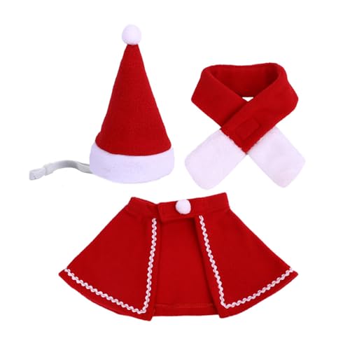 Weihnachtliches Haustierkostüm mit Umhang und Schal, niedliches Themen-Kostüm für Hunde, verkleidet sich für Karneval, Winter, Hundekostüm mit Schal Weihnachtliches Haustierkostüm mit Umhang und Schal, niedliches Themen-Kostüm für Hunde, verkleidet sich für Karneval, Winter, Hundekostüm mit Schal von Songelt