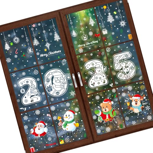 Weihnachts-Fensteraufkleber, wiederverwendbar, Festival-Aufkleber für Zuhause und Büro, Dekoration, 2025, Urlaubsszenen, Zubehör, abnehmbare Fensterfolien Weihnachts-Fensteraufkleber, wiederverwendbar, Festival-Aufkleber für Zuhause und Büro, Dekoration, 2025, Urlaubsszenen, Zubehör, abnehmbare Fensterfolien von Songelt