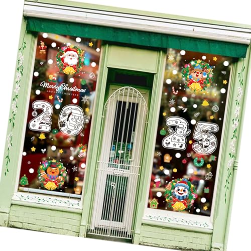 Weihnachts-Fensteraufkleber, wiederverwendbar, Festival-Aufkleber für Zuhause und Büro, Dekoration, 2025, Urlaubsszenen, Zubehör, abnehmbare Fensterfolien Weihnachts-Fensteraufkleber, wiederverwendbar, Festival-Aufkleber für Zuhause und Büro, Dekoration, 2025, Urlaubsszenen, Zubehör, abnehmbare Fensterfolien von Songelt
