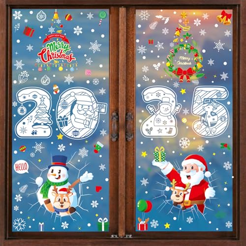 Weihnachts-Fensteraufkleber, wiederverwendbar, Festival-Aufkleber für Zuhause und Büro, Dekoration, 2025, Urlaubsszenen, Zubehör, abnehmbare Fensterfolien Weihnachts-Fensteraufkleber, wiederverwendbar, Festival-Aufkleber für Zuhause und Büro, Dekoration, 2025, Urlaubsszenen, Zubehör, abnehmbare Fensterfolien von Songelt