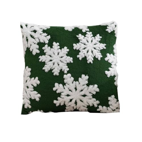 Weihnachts-Schneeflocken-Plüsch-Kissenbezug, bequem, leicht zu waschen, Kissenbezüge für Sofa und Bett, Dekoration, 1 x Plüsch-Kissenbezug Weihnachts-Schneeflocken-Plüsch-Kissenbezug, bequem, leicht zu waschen, Kissenbezüge für Sofa und Bett, Dekoration, 1 x Plüsch-Kissenbezug von Songelt