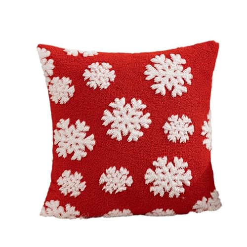 Weihnachts-Schneeflocken-Plüsch-Kissenbezug, bequem, leicht zu waschen, Kissenbezüge für Sofa und Bett, Dekoration, 1 x Plüsch-Kissenbezug Weihnachts-Schneeflocken-Plüsch-Kissenbezug, bequem, leicht zu waschen, Kissenbezüge für Sofa und Bett, Dekoration, 1 x Plüsch-Kissenbezug von Songelt