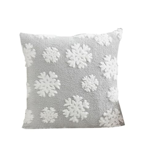 Weihnachts-Schneeflocken-Plüsch-Kissenbezug, bequem, leicht zu waschen, Kissenbezüge für Sofa und Bett, Dekoration, 1 x Plüsch-Kissenbezug Weihnachts-Schneeflocken-Plüsch-Kissenbezug, bequem, leicht zu waschen, Kissenbezüge für Sofa und Bett, Dekoration, 1 x Plüsch-Kissenbezug von Songelt