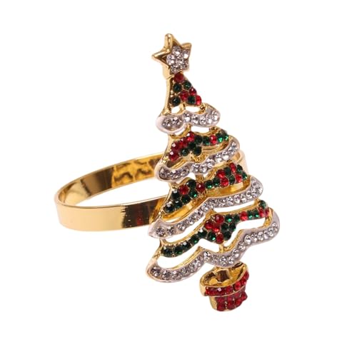 Weihnachtsbaum-Serviette, Zinklegierung, Tischdekoration mit Akzenten, elegantes Esszubehör für festliche Küchengeschirr, Weihnachtszubehör Weihnachtsbaum-Serviette, Zinklegierung, Tischdekoration mit Akzenten, elegantes Esszubehör für festliche Küchengeschirr, Weihnachtszubehör von Songelt