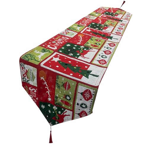 Weihnachtstischdecke, Schneeflocken-Tischläufer, 33 x 180 cm, Tischdecke, Festival, Heimdekoration, für Feiertagsdekorationen, Schneeflocke Weihnachtstischdecke, Schneeflocken-Tischläufer, 33 x 180 cm, Tischdecke, Festival, Heimdekoration, für Feiertagsdekorationen, Schneeflocke von Songelt
