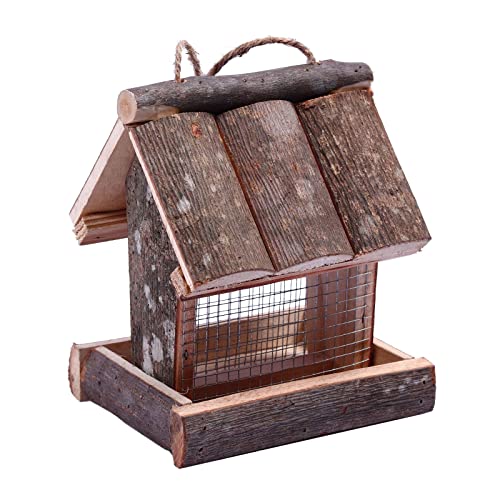 Wildvogel-Futterstation mit Seil zum Aufhängen, für den Außenbereich, Garten, Hof, Dekoration, Holzbehälter für Vogelfutter, einfach zu befüllen, Wildfutterspender für den Außenbereich Wildvogel-Futterstation mit Seil zum Aufhängen, für den Außenbereich, Garten, Hof, Dekoration, Holzbehälter für Vogelfutter, einfach zu befüllen, Wildfutterspender für den Außenbereich von Songelt
