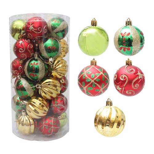 Zarte Weihnachtsdekoration, galvanisiert, bunt bemalt, Weihnachtsdekoration, Kugeln für Festival-Dekorationen, bruchsichere Kugeln, 30 Stück Zarte Weihnachtsdekoration, galvanisiert, bunt bemalt, Weihnachtsdekoration, Kugeln für Festival-Dekorationen, bruchsichere Kugeln, 30 Stück von Songelt