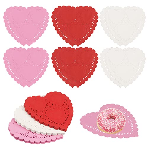 200 Stück Papier Tischsets Deckchen Kuchenmatte Papier Herz geformte Valentinstag Liebe Dekoration für Valentinstag Craft Hochzeit Geburtstagstorten Desserts Geschirr Lebensmittel Dekoration von Songjum