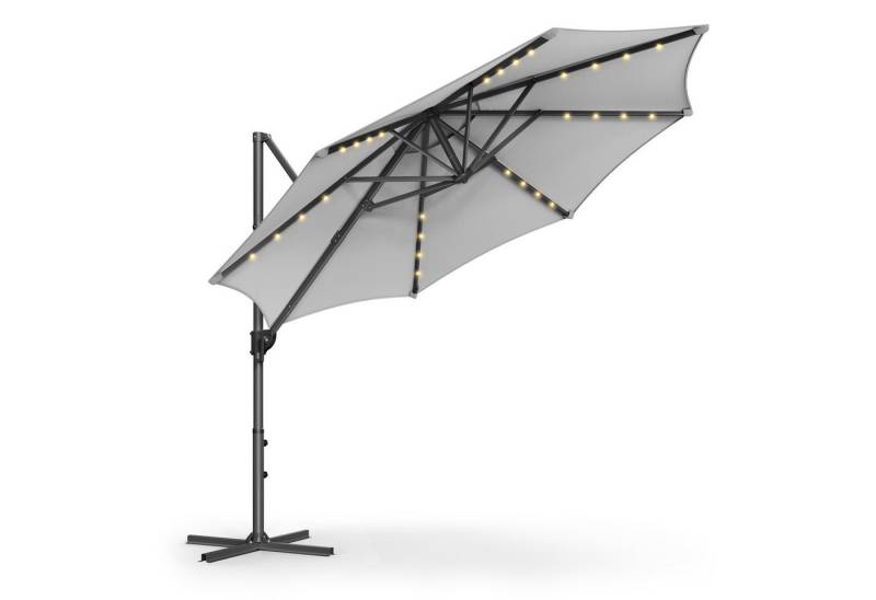 SONGMICS Sonnenschirm, Ampelschirm, ∅300cm, 28 Solar-LED-Leuchten, UPF 50+, um 360° drehbar von Songmics