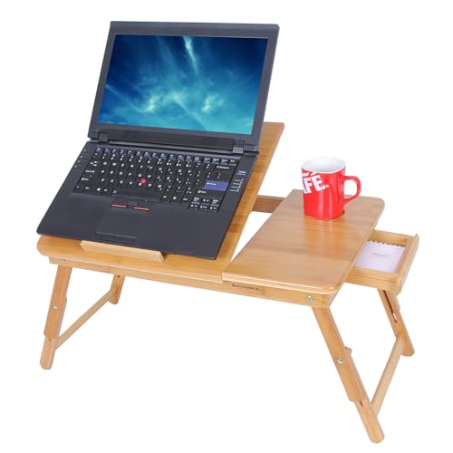 SONGMICS Laptoptisch Notebooktisch Betttisch Lapdesks für Lesen oder Frühstücks und Zeichentisch Laptops höhenverstellbar Faltbare 55 x 35 x 29 cm LLD002 von SONGMICS
