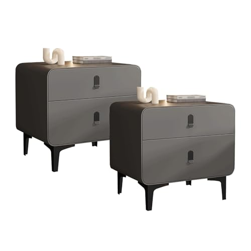Nachttisch Set aus 2 modernem Massivholz Nachttisch mit Schubladen 2 Tierbett Side Endtisch Organizer Schrankkiste für Schubladen für Schlafzimmer Wohnzimmer von Songnim