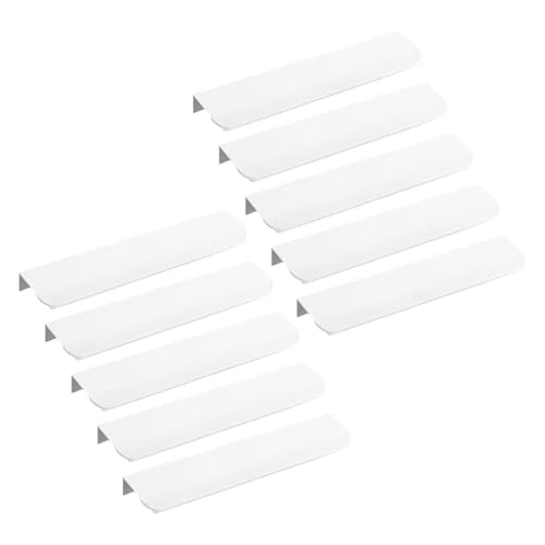 Songnim 10er-Pack Fingerkantengriffe, Aluminium, verdeckte Schrankgriffe, Möbelschubladengriffe mit Schrauben for Küche, Badezimmer, Kommode, Kleiderschrank(Blanc,L120mm) von Songnim