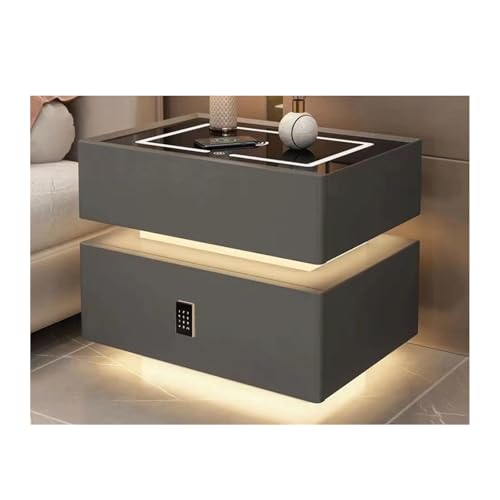 Songnim Smart LED -Nachttisch Moderner Holznachttisch mit Ladestation, Passwort Sicherheitsschlos Songnim Smart LED -Nachttisch Moderner Holznachttisch mit Ladestation, Passwort Sicherheitsschlos von Songnim