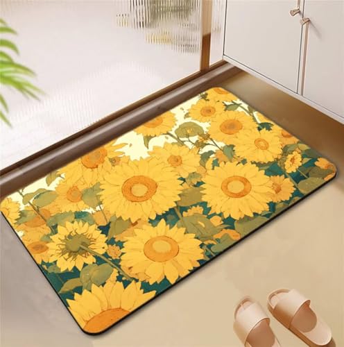 Badezimmerteppich Gelb Badematte Rutschfester 100x160cm, Super Absorbierender Badteppich rutschfest Waschbar Duschvorleger Schnelltrocknend Badvorleger Badematte Dünne Stone Bath Mat Mats D4-920 Badezimmerteppich Gelb Badematte Rutschfester 100x160cm, Super Absorbierender Badteppich rutschfest Waschbar Duschvorleger Schnelltrocknend Badvorleger Badematte Dünne Stone Bath Mat Mats D4-920 von Songtt