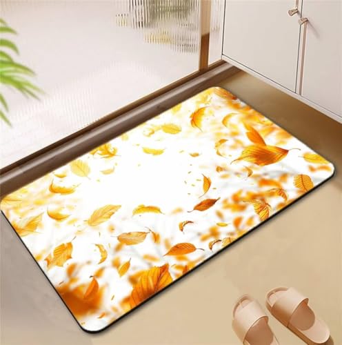 Badezimmerteppich Gelb Badematte Rutschfester 140x200cm, Super Absorbierender Badteppich rutschfest Waschbar Duschvorleger Schnelltrocknend Badvorleger Badematte Dünne Stone Bath Mat Mats D4-908 von Songtt