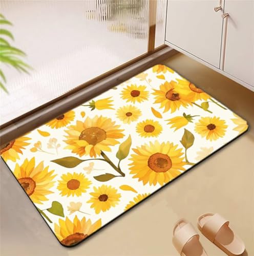 Badezimmerteppich Gelb Badematte Rutschfester 140x200cm, Super Absorbierender Badteppich rutschfest Waschbar Duschvorleger Schnelltrocknend Badvorleger Badematte Dünne Stone Bath Mat Mats D4-924 Badezimmerteppich Gelb Badematte Rutschfester 140x200cm, Super Absorbierender Badteppich rutschfest Waschbar Duschvorleger Schnelltrocknend Badvorleger Badematte Dünne Stone Bath Mat Mats D4-924 von Songtt