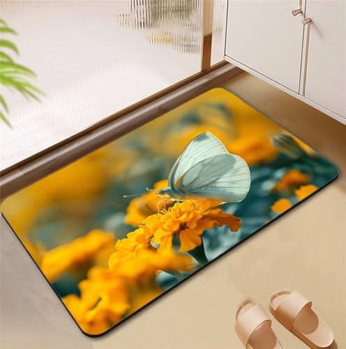 Badezimmerteppich Gelb Badematte Rutschfester 50x80cm, Super Absorbierender Badteppich rutschfest Waschbar Duschvorleger Schnelltrocknend Badvorleger Badematte Dünne Stone Bath Mat Mats D4-910 Badezimmerteppich Gelb Badematte Rutschfester 50x80cm, Super Absorbierender Badteppich rutschfest Waschbar Duschvorleger Schnelltrocknend Badvorleger Badematte Dünne Stone Bath Mat Mats D4-910 von Songtt