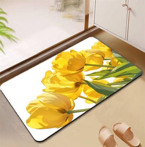 Badezimmerteppich Gelb Badematte Rutschfester 50x80cm, Super Absorbierender Badteppich rutschfest Waschbar Duschvorleger Schnelltrocknend Badvorleger Badematte Dünne Stone Bath Mat Mats D4-916 Badezimmerteppich Gelb Badematte Rutschfester 50x80cm, Super Absorbierender Badteppich rutschfest Waschbar Duschvorleger Schnelltrocknend Badvorleger Badematte Dünne Stone Bath Mat Mats D4-916 von Songtt