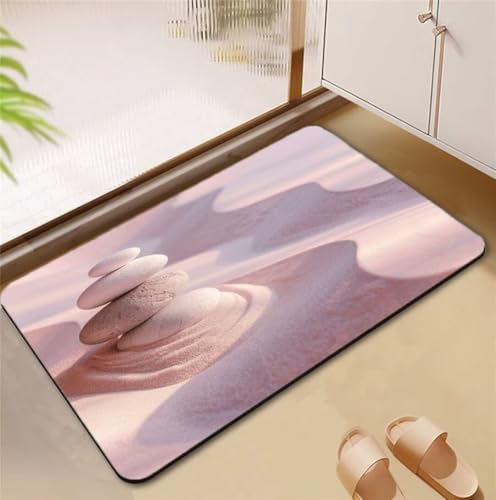 Badezimmerteppich Sand Badematte Rutschfester 80x120cm, Super Absorbierender Badteppich rutschfest Waschbar Duschvorleger Schnelltrocknend Badvorleger Badematte Dünne Stone Bath Mat Mats D4-676 Badezimmerteppich Sand Badematte Rutschfester 80x120cm, Super Absorbierender Badteppich rutschfest Waschbar Duschvorleger Schnelltrocknend Badvorleger Badematte Dünne Stone Bath Mat Mats D4-676 von Songtt