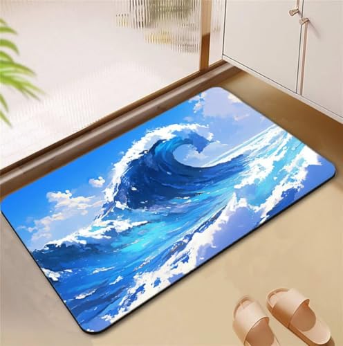Badezimmerteppich Sea Badematte Rutschfester 90x120cm, Super Absorbierender Badteppich rutschfest Waschbar Duschvorleger Schnelltrocknend Badvorleger Badematte Dünne Stone Bath Mat Mats D4-677 Badezimmerteppich Sea Badematte Rutschfester 90x120cm, Super Absorbierender Badteppich rutschfest Waschbar Duschvorleger Schnelltrocknend Badvorleger Badematte Dünne Stone Bath Mat Mats D4-677 von Songtt
