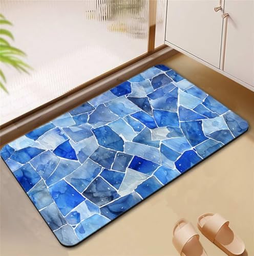 Badezimmerteppich Shape Badematte Rutschfester 60x100cm, Super Absorbierender Badteppich rutschfest Waschbar Duschvorleger Schnelltrocknend Badvorleger Badematte Dünne Stone Bath Mat Mats D4-684 Badezimmerteppich Shape Badematte Rutschfester 60x100cm, Super Absorbierender Badteppich rutschfest Waschbar Duschvorleger Schnelltrocknend Badvorleger Badematte Dünne Stone Bath Mat Mats D4-684 von Songtt