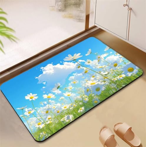 Badezimmerteppich Sky Badematte Rutschfester 80x120cm, Super Absorbierender Badteppich rutschfest Waschbar Duschvorleger Schnelltrocknend Badvorleger Badematte Dünne Stone Bath Mat Mats D4-701 Badezimmerteppich Sky Badematte Rutschfester 80x120cm, Super Absorbierender Badteppich rutschfest Waschbar Duschvorleger Schnelltrocknend Badvorleger Badematte Dünne Stone Bath Mat Mats D4-701 von Songtt