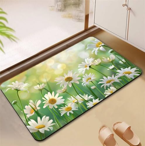 Badezimmerteppich Spring Badematte Rutschfester 100x160cm, Super Absorbierender Badteppich rutschfest Waschbar Duschvorleger Schnelltrocknend Badvorleger Badematte Dünne Stone Bath Mat Mats D4-707 Badezimmerteppich Spring Badematte Rutschfester 100x160cm, Super Absorbierender Badteppich rutschfest Waschbar Duschvorleger Schnelltrocknend Badvorleger Badematte Dünne Stone Bath Mat Mats D4-707 von Songtt
