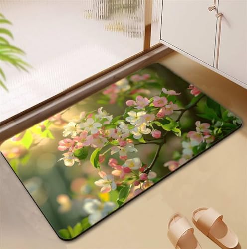 Badezimmerteppich Spring Badematte Rutschfester 140x200cm, Super Absorbierender Badteppich rutschfest Waschbar Duschvorleger Schnelltrocknend Badvorleger Badematte Dünne Stone Bath Mat Mats D4-709 Badezimmerteppich Spring Badematte Rutschfester 140x200cm, Super Absorbierender Badteppich rutschfest Waschbar Duschvorleger Schnelltrocknend Badvorleger Badematte Dünne Stone Bath Mat Mats D4-709 von Songtt