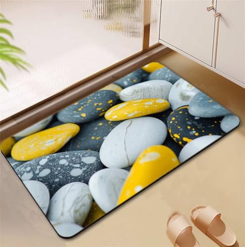 Badezimmerteppich Stone Badematte Rutschfester 80x120cm, Super Absorbierender Badteppich rutschfest Waschbar Duschvorleger Schnelltrocknend Badvorleger Badematte Dünne Stone Bath Mat Mats D4-729 Badezimmerteppich Stone Badematte Rutschfester 80x120cm, Super Absorbierender Badteppich rutschfest Waschbar Duschvorleger Schnelltrocknend Badvorleger Badematte Dünne Stone Bath Mat Mats D4-729 von Songtt