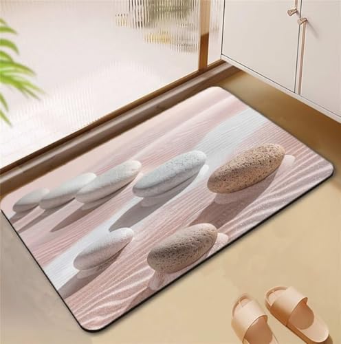 Badezimmerteppich Stone Badematte Rutschfester 90x120cm, Super Absorbierender Badteppich rutschfest Waschbar Duschvorleger Schnelltrocknend Badvorleger Badematte Dünne Stone Bath Mat Mats D4-732 Badezimmerteppich Stone Badematte Rutschfester 90x120cm, Super Absorbierender Badteppich rutschfest Waschbar Duschvorleger Schnelltrocknend Badvorleger Badematte Dünne Stone Bath Mat Mats D4-732 von Songtt