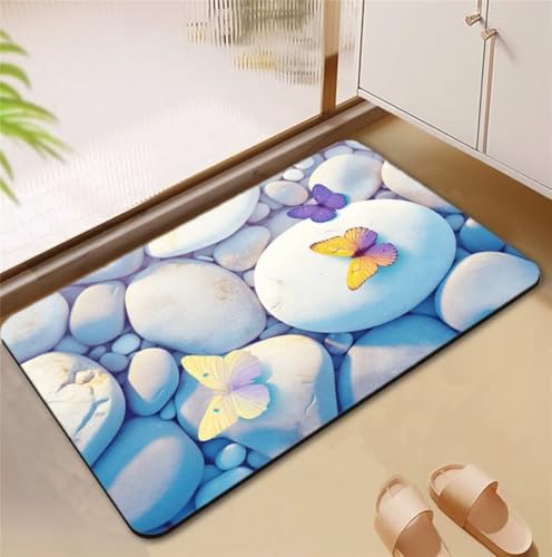 Badezimmerteppich Stone Badematte Rutschfester 90x120cm, Super Absorbierender Badteppich rutschfest Waschbar Duschvorleger Schnelltrocknend Badvorleger Badematte Dünne Stone Bath Mat Mats D4-734 Badezimmerteppich Stone Badematte Rutschfester 90x120cm, Super Absorbierender Badteppich rutschfest Waschbar Duschvorleger Schnelltrocknend Badvorleger Badematte Dünne Stone Bath Mat Mats D4-734 von Songtt