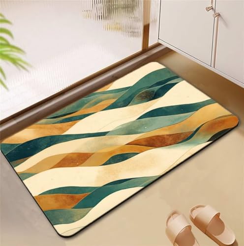 Badezimmerteppich Stripes Badematte Rutschfester 80x120cm, Super Absorbierender Badteppich rutschfest Waschbar Duschvorleger Schnelltrocknend Badvorleger Badematte Dünne Stone Bath Mat Mats D4-754 Badezimmerteppich Stripes Badematte Rutschfester 80x120cm, Super Absorbierender Badteppich rutschfest Waschbar Duschvorleger Schnelltrocknend Badvorleger Badematte Dünne Stone Bath Mat Mats D4-754 von Songtt