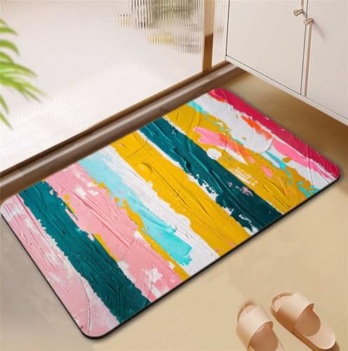 Badezimmerteppich Stripes Badematte Rutschfester 90x120cm, Super Absorbierender Badteppich rutschfest Waschbar Duschvorleger Schnelltrocknend Badvorleger Badematte Dünne Stone Bath Mat Mats D4-753 Badezimmerteppich Stripes Badematte Rutschfester 90x120cm, Super Absorbierender Badteppich rutschfest Waschbar Duschvorleger Schnelltrocknend Badvorleger Badematte Dünne Stone Bath Mat Mats D4-753 von Songtt