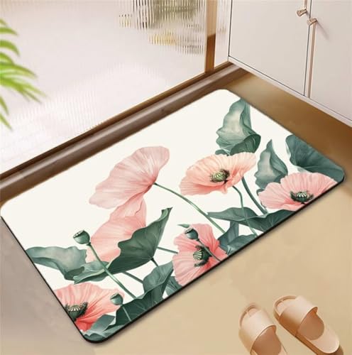 Badezimmerteppich Summer Badematte Rutschfester 100x160cm, Super Absorbierender Badteppich rutschfest Waschbar Duschvorleger Schnelltrocknend Badvorleger Badematte Dünne Stone Bath Mat Mats D4-756 Badezimmerteppich Summer Badematte Rutschfester 100x160cm, Super Absorbierender Badteppich rutschfest Waschbar Duschvorleger Schnelltrocknend Badvorleger Badematte Dünne Stone Bath Mat Mats D4-756 von Songtt