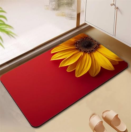 Badezimmerteppich Sunflower Badematte Rutschfester 50x80cm, Super Absorbierender Badteppich rutschfest Waschbar Duschvorleger Schnelltrocknend Badvorleger Badematte Dünne Stone Bath Mat Mats D4-769 Badezimmerteppich Sunflower Badematte Rutschfester 50x80cm, Super Absorbierender Badteppich rutschfest Waschbar Duschvorleger Schnelltrocknend Badvorleger Badematte Dünne Stone Bath Mat Mats D4-769 von Songtt