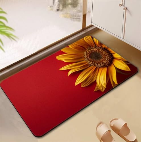 Badezimmerteppich Sunflower Badematte Rutschfester 80x120cm, Super Absorbierender Badteppich rutschfest Waschbar Duschvorleger Schnelltrocknend Badvorleger Badematte Dünne Stone Bath Mat Mats D4-770 Badezimmerteppich Sunflower Badematte Rutschfester 80x120cm, Super Absorbierender Badteppich rutschfest Waschbar Duschvorleger Schnelltrocknend Badvorleger Badematte Dünne Stone Bath Mat Mats D4-770 von Songtt