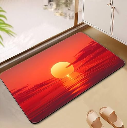 Badezimmerteppich Sunset Badematte Rutschfester 100x160cm, Super Absorbierender Badteppich rutschfest Waschbar Duschvorleger Schnelltrocknend Badvorleger Badematte Dünne Stone Bath Mat Mats D4-785 Badezimmerteppich Sunset Badematte Rutschfester 100x160cm, Super Absorbierender Badteppich rutschfest Waschbar Duschvorleger Schnelltrocknend Badvorleger Badematte Dünne Stone Bath Mat Mats D4-785 von Songtt