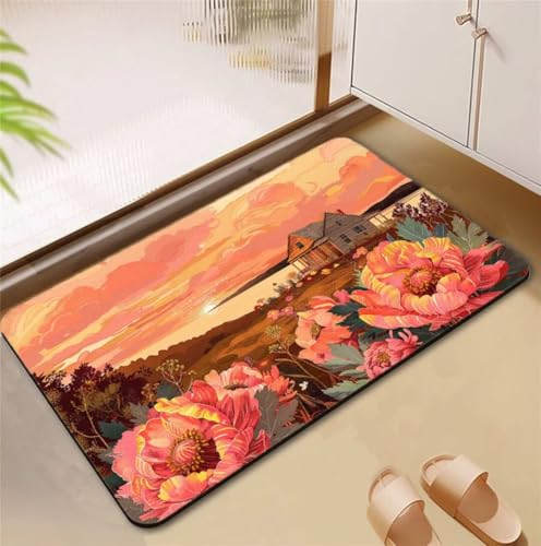 Badezimmerteppich Sunset Badematte Rutschfester 100x160cm, Super Absorbierender Badteppich rutschfest Waschbar Duschvorleger Schnelltrocknend Badvorleger Badematte Dünne Stone Bath Mat Mats D4-792 Badezimmerteppich Sunset Badematte Rutschfester 100x160cm, Super Absorbierender Badteppich rutschfest Waschbar Duschvorleger Schnelltrocknend Badvorleger Badematte Dünne Stone Bath Mat Mats D4-792 von Songtt