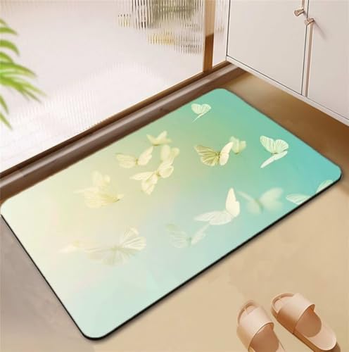 Badezimmerteppich Turquoise Badematte Rutschfester 90x120cm, Super Absorbierender Badteppich rutschfest Waschbar Duschvorleger Schnelltrocknend Badvorleger Badematte Dünne Stone Bath Mat Mats D4-823 Badezimmerteppich Turquoise Badematte Rutschfester 90x120cm, Super Absorbierender Badteppich rutschfest Waschbar Duschvorleger Schnelltrocknend Badvorleger Badematte Dünne Stone Bath Mat Mats D4-823 von Songtt