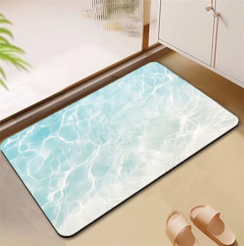 Badezimmerteppich Water Badematte Rutschfester 50x80cm, Super Absorbierender Badteppich rutschfest Waschbar Duschvorleger Schnelltrocknend Badvorleger Badematte Dünne Stone Bath Mat Mats D4-827 Badezimmerteppich Water Badematte Rutschfester 50x80cm, Super Absorbierender Badteppich rutschfest Waschbar Duschvorleger Schnelltrocknend Badvorleger Badematte Dünne Stone Bath Mat Mats D4-827 von Songtt
