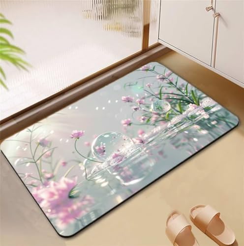 Badezimmerteppich Water Badematte Rutschfester 50x80cm, Super Absorbierender Badteppich rutschfest Waschbar Duschvorleger Schnelltrocknend Badvorleger Badematte Dünne Stone Bath Mat Mats D4-836 Badezimmerteppich Water Badematte Rutschfester 50x80cm, Super Absorbierender Badteppich rutschfest Waschbar Duschvorleger Schnelltrocknend Badvorleger Badematte Dünne Stone Bath Mat Mats D4-836 von Songtt