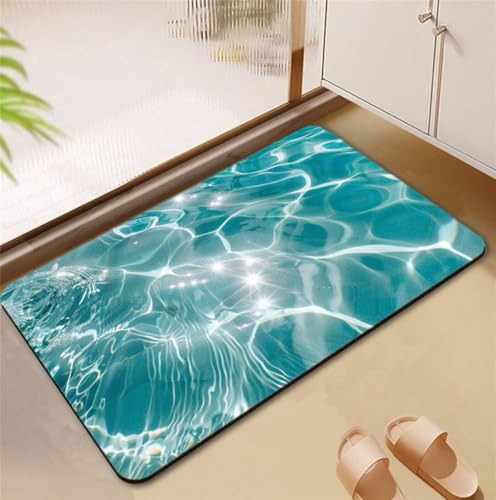 Badezimmerteppich Water Badematte Rutschfester 60x100cm, Super Absorbierender Badteppich rutschfest Waschbar Duschvorleger Schnelltrocknend Badvorleger Badematte Dünne Stone Bath Mat Mats D4-826 Badezimmerteppich Water Badematte Rutschfester 60x100cm, Super Absorbierender Badteppich rutschfest Waschbar Duschvorleger Schnelltrocknend Badvorleger Badematte Dünne Stone Bath Mat Mats D4-826 von Songtt